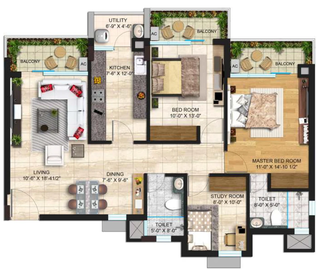 2 BHK Flat in JLPL Sky Gardens in Mohali, Chandigarh - Image 911431