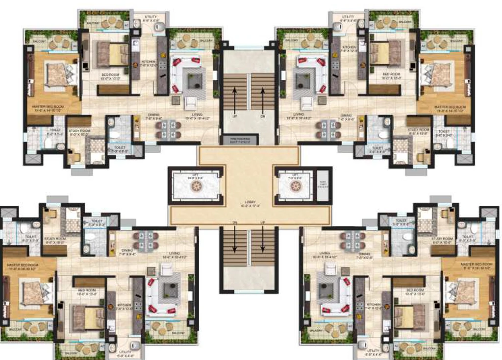 Floor Plan of JLPL Sky Gardens in Mohali, Chandigarh - Image 387799