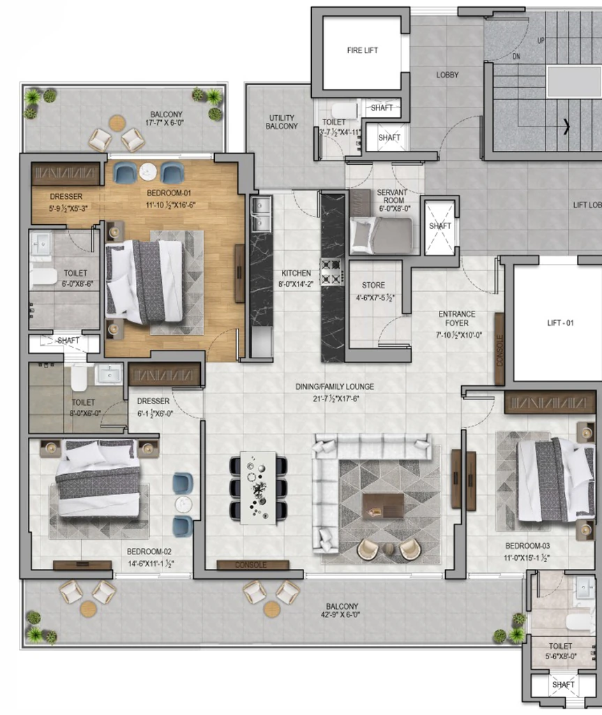 3 BHK Flat in Jubilee Vallum in Mohali, Chandigarh - Image 911446