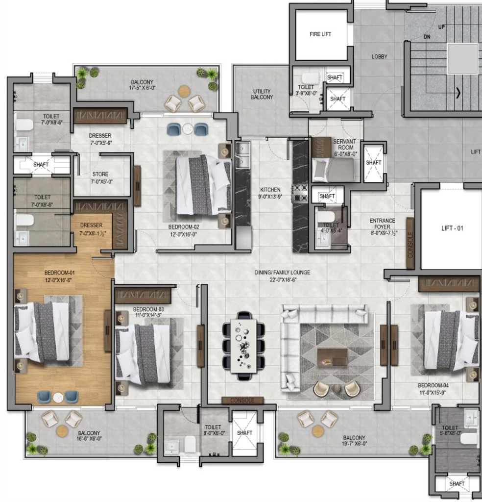 4 BHK Flat in Jubilee Vallum in Mohali, Chandigarh - Image 911448