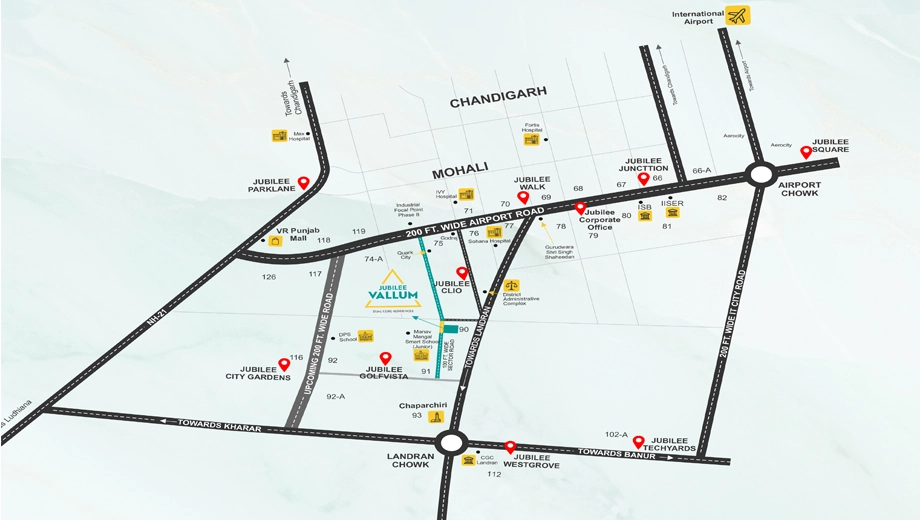 Location of Jubilee Vallum in Mohali, Chandigarh - Image 387865