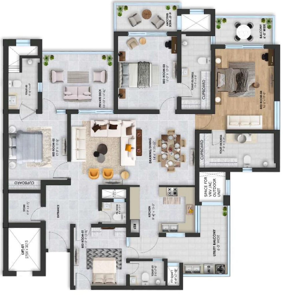 4 BHK Flat in Marbella Royce in Mohali, Chandigarh - Image 911449