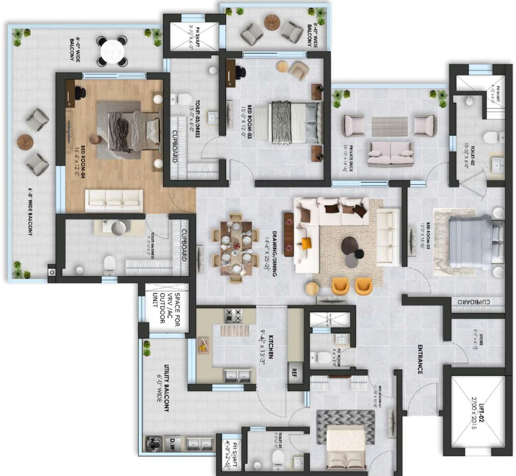 3 BHK Flat in Marbella Royce in Mohali, Chandigarh - Image 911450