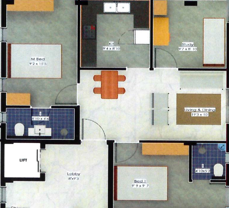 3 BHK Flat in Mangal Tirth Park View in Aminjikarai, Chennai - Image 911453