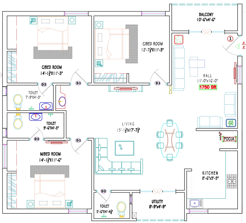 3 BHK Flat in JVR Sunray in Manikonda, Hyderabad - Image 911670