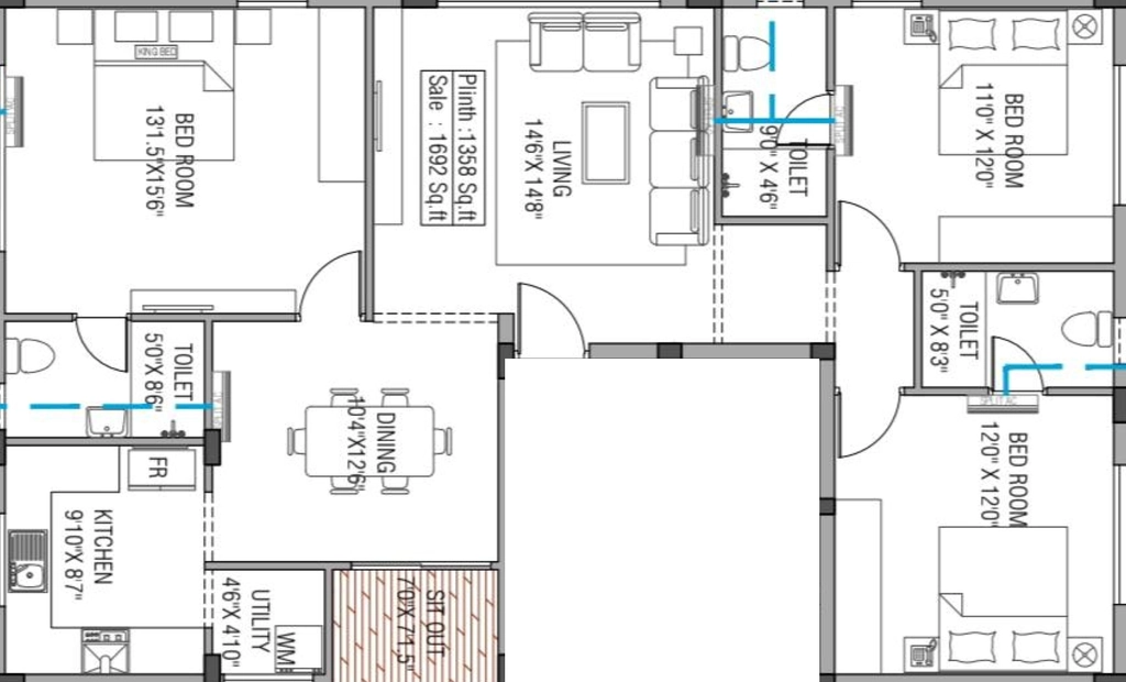 3 BHK Flat in Geeyam Guru Guha in Mandaveli, Chennai - Image 911463