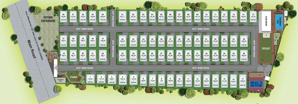 Master Plan of Karthikeya Rock Palms in Dundigal, Hyderabad - Image 388405