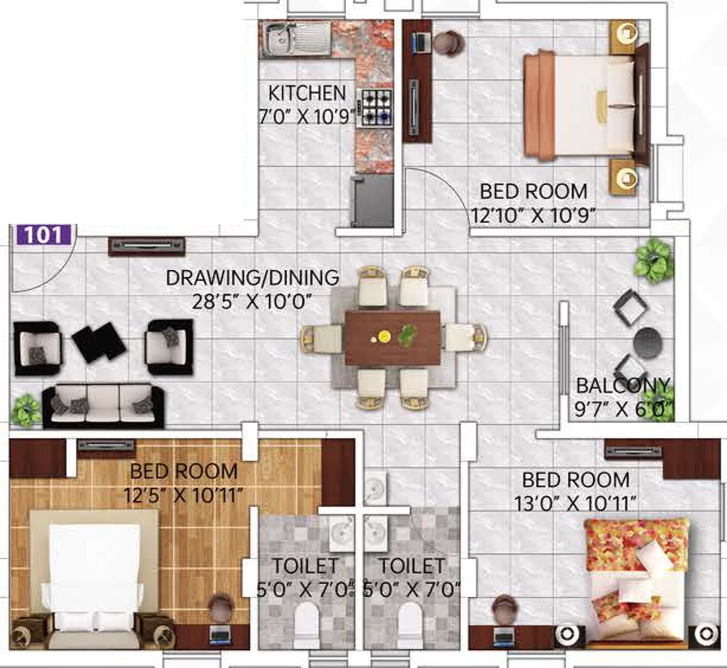 3 BHK Flat in Krishti JB Meadowex in Khandagiri, Bhubaneswar - Image 911638
