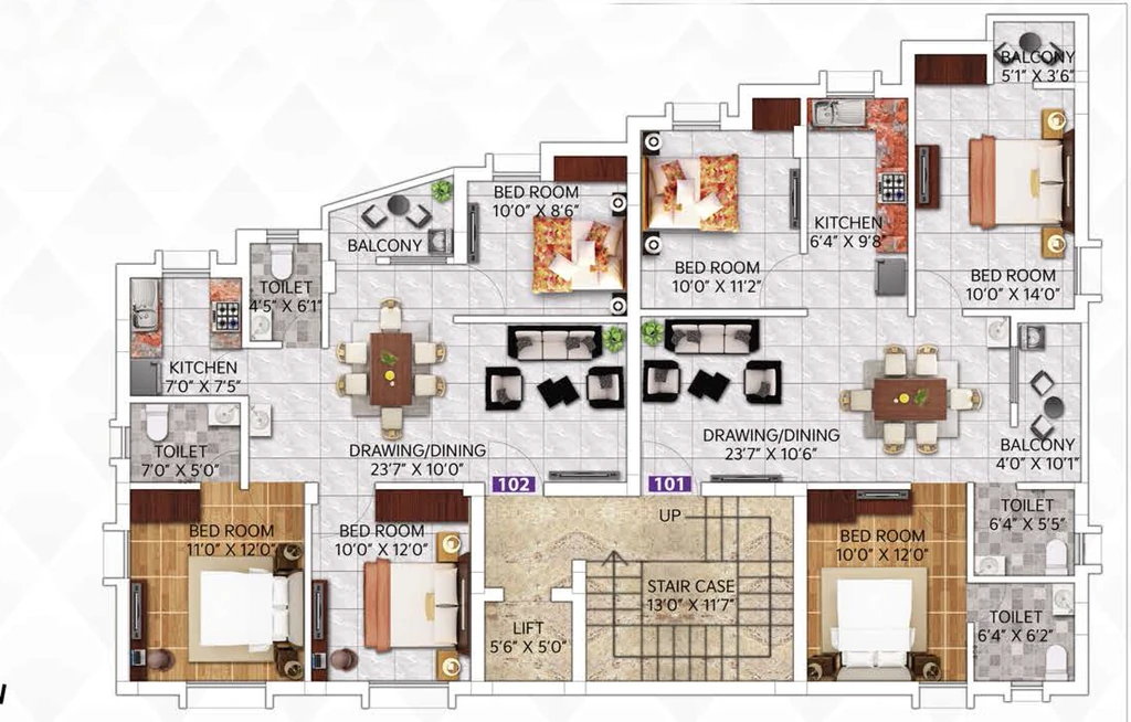 Floor Plan of Krishti JB Meadowex in Khandagiri, Bhubaneswar - Image 388310