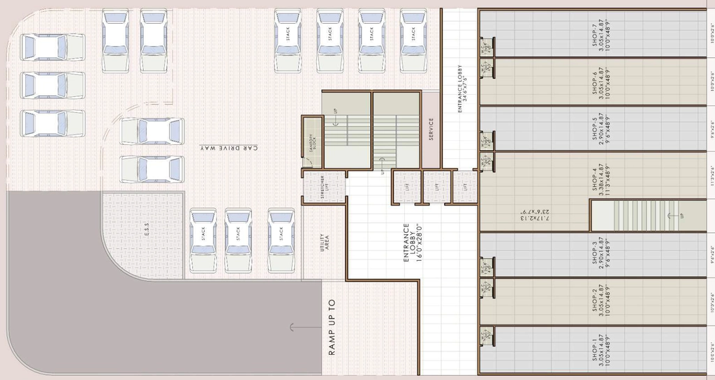Floor Plan of Commercial Devkrupa Divine in Pushpak Nagar, Navi Mumbai - Image 387955