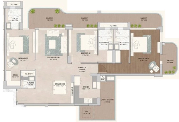 3 BHK Flat in Noble Aurellia in Mohali, Chandigarh - Image 911484