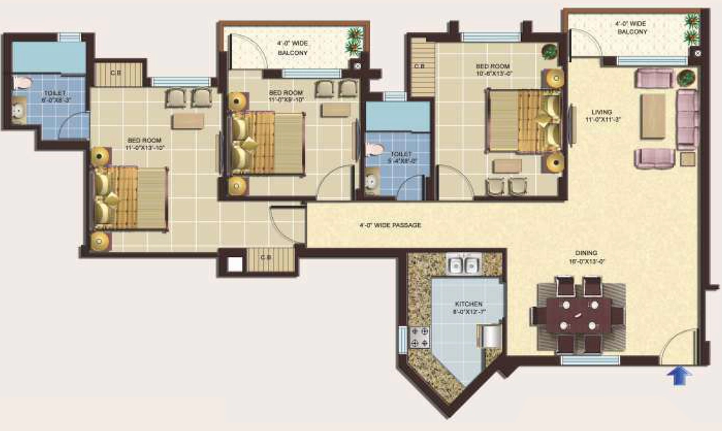 3 BHK Flat in Omaxe Greens in Dera Bassi, Chandigarh - Image 911488