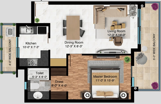 1 BHK Flat in One Rise in Mohali, Chandigarh - Image 911493