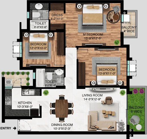 3 BHK Flat in One Rise in Mohali, Chandigarh - Image 911499