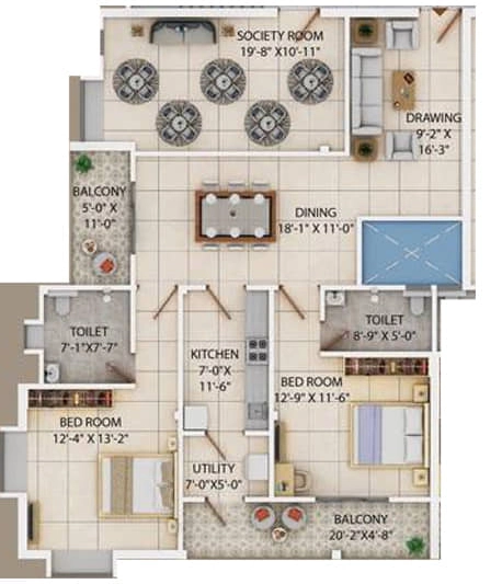 2 BHK Flat in Srusti Mansion in Sundarpada, Bhubaneswar - Image 911818