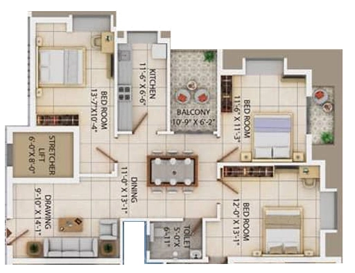 3 BHK Flat in Srusti Mansion in Sundarpada, Bhubaneswar - Image 911819
