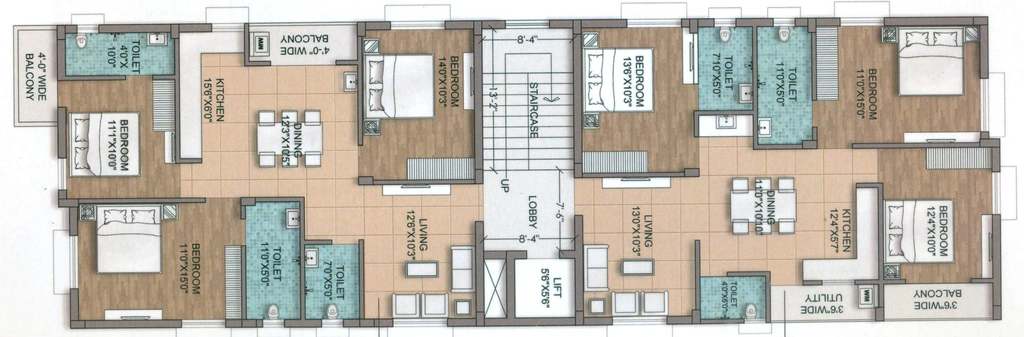 Floor Plan of Aasha Residency in Khandagiri, Bhubaneswar - Image 388698
