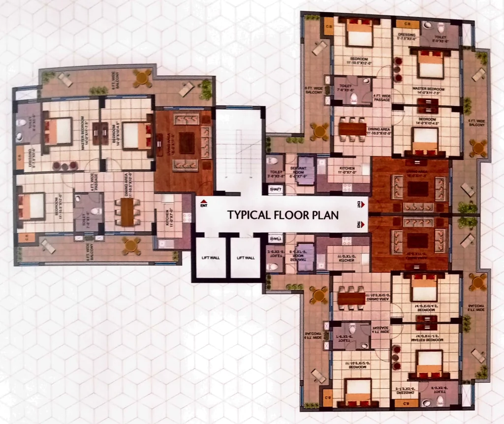 Floor Plan of Bee Gee Palm Village in Mohali, Chandigarh - Image 388043