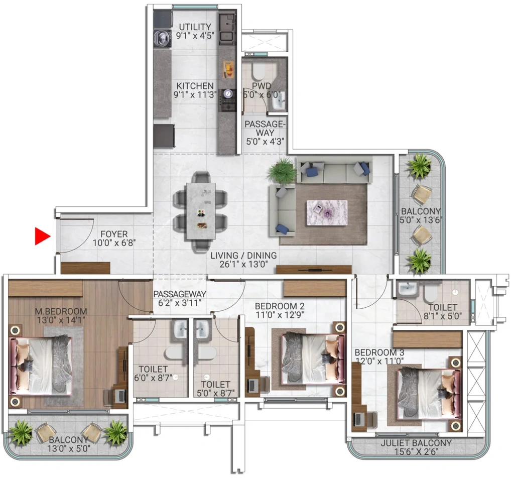 3 BHK Flat in Sattva City in Airport Road, Bangalore - Image 911533