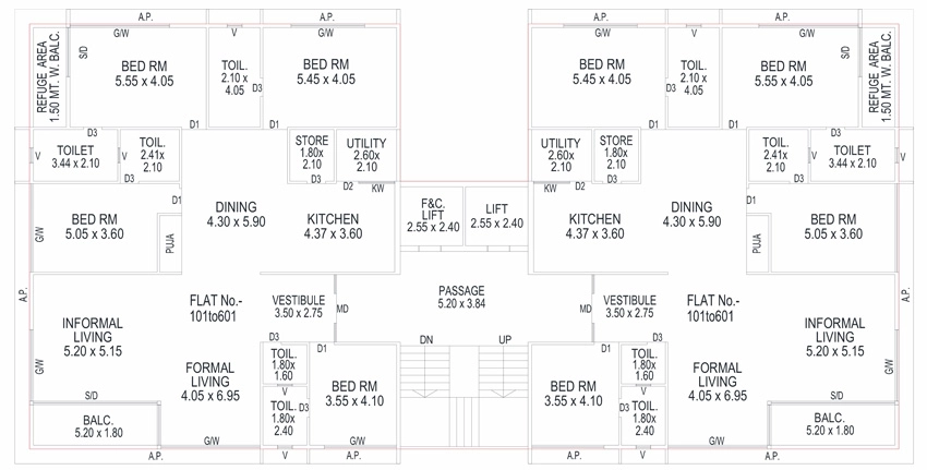 Floor Plan of Karma Horizon in New Alkapuri, Vadodara - Image 388340