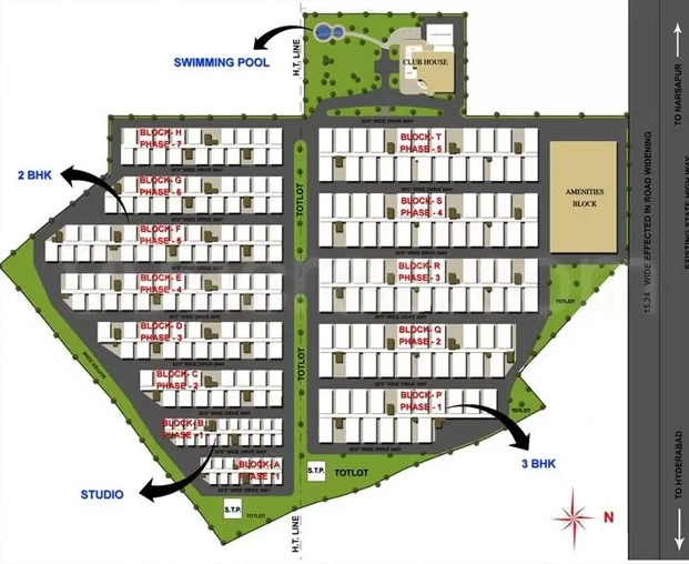 Master Plan of Satya Sri Vanam Green Homes in Gagillapur, Hyderabad - Image 388463