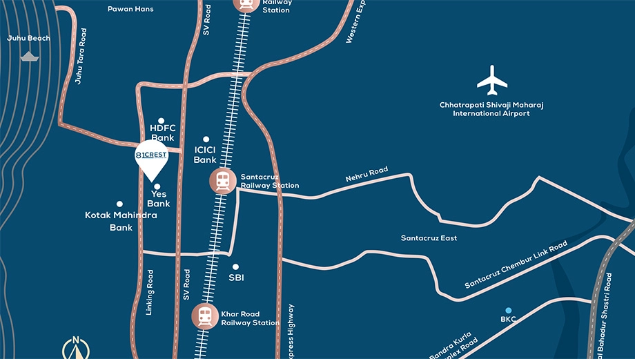 Location of Landmark 81 Crest in Santacruz West, Mumbai - Image 388206