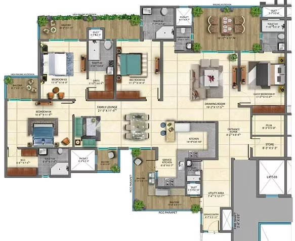 4 BHK Flat in SBP Star Hills in Dera Bassi, Chandigarh - Image 911605