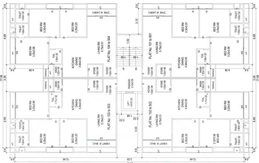 Floor Plan of Shakti Saideep Residency in Manjalpur, Vadodara - Image 388358