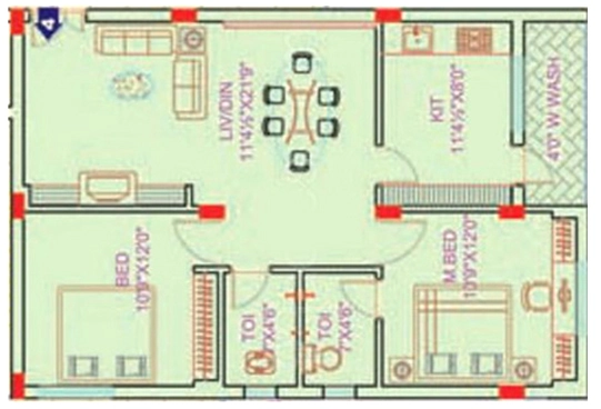 2 BHK Flat in Laharis Grand Ville in Madinaguda, Hyderabad - Image 911741