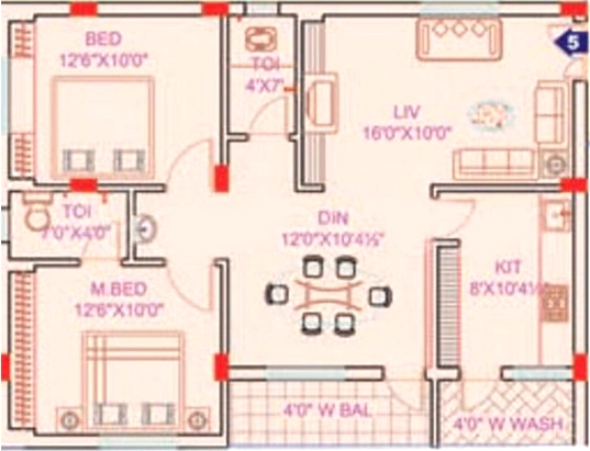 2 BHK Flat in Laharis Grand Ville in Madinaguda, Hyderabad - Image 911742