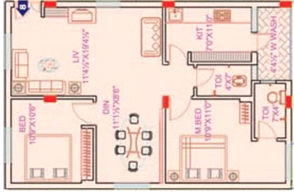 2 BHK Flat in Laharis Grand Ville in Madinaguda, Hyderabad - Image 911743