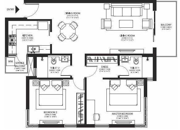2 BHK Flat in One Ireo Rise in Mohali, Chandigarh - Image 911618