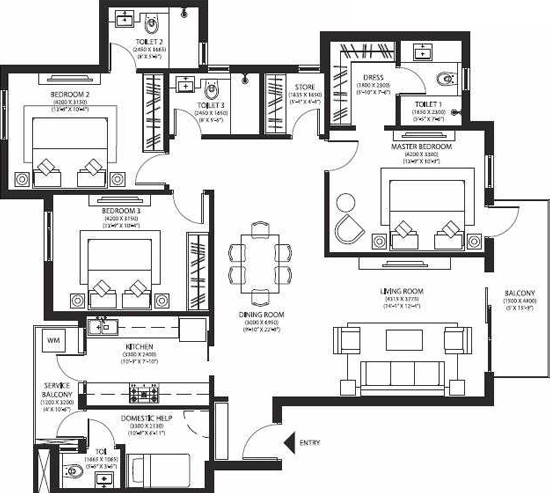 3 BHK Flat in One Ireo Rise in Mohali, Chandigarh - Image 911619