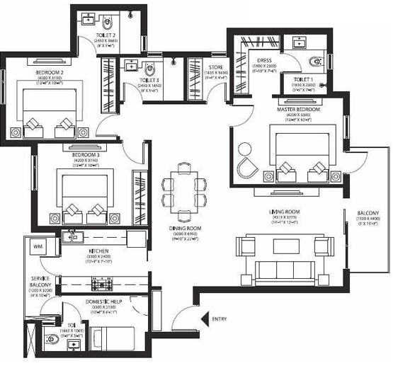 3 BHK Flat in One Ireo Rise in Mohali, Chandigarh - Image 911620