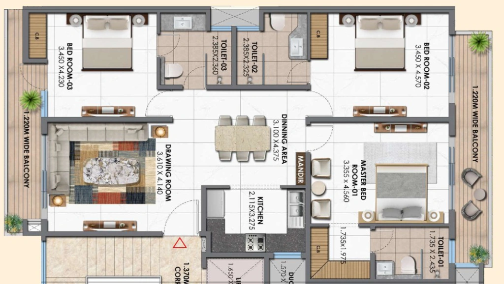 3 BHK Flat in One The Clermont in Mohali, Chandigarh - Image 911626