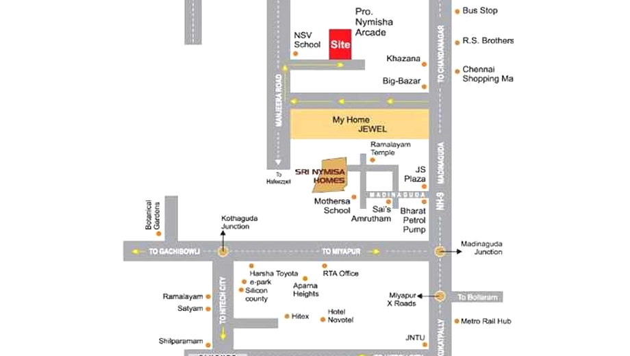 Location of Nymisha Arcade - Image 388648