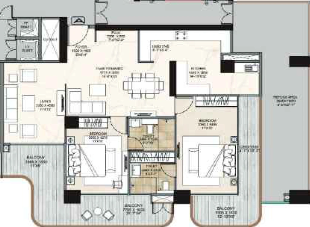 2 BHK Flat in GB The Pinnacle in Mohali, Chandigarh - Image 911644