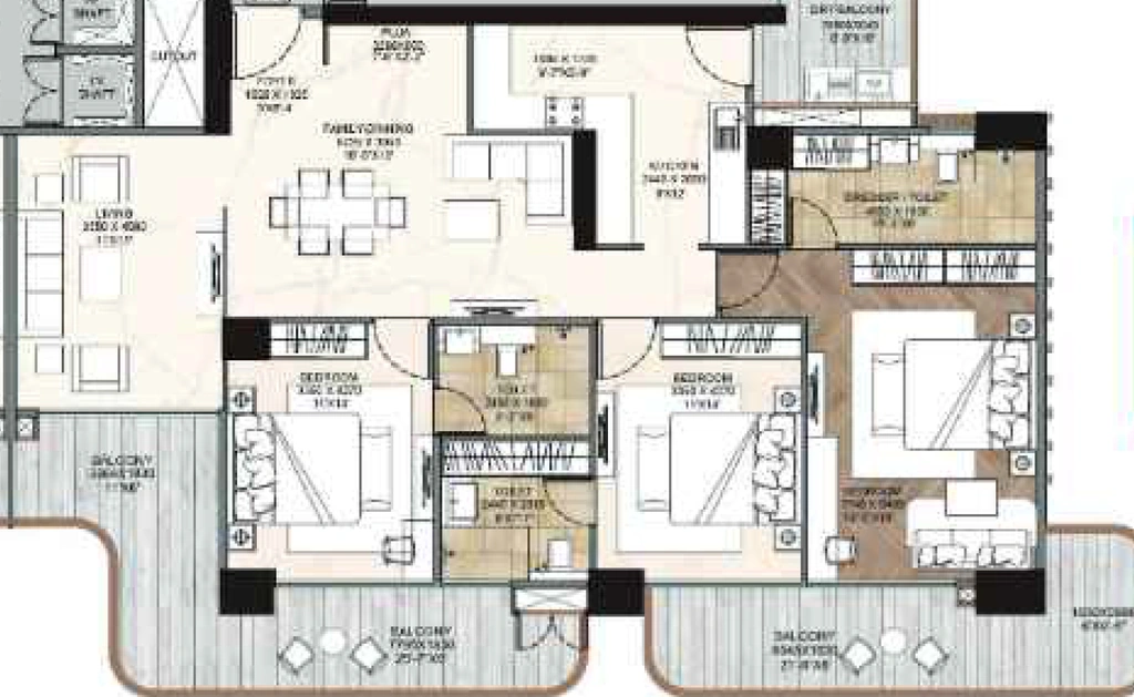 3 BHK Flat in GB The Pinnacle in Mohali, Chandigarh - Image 911647