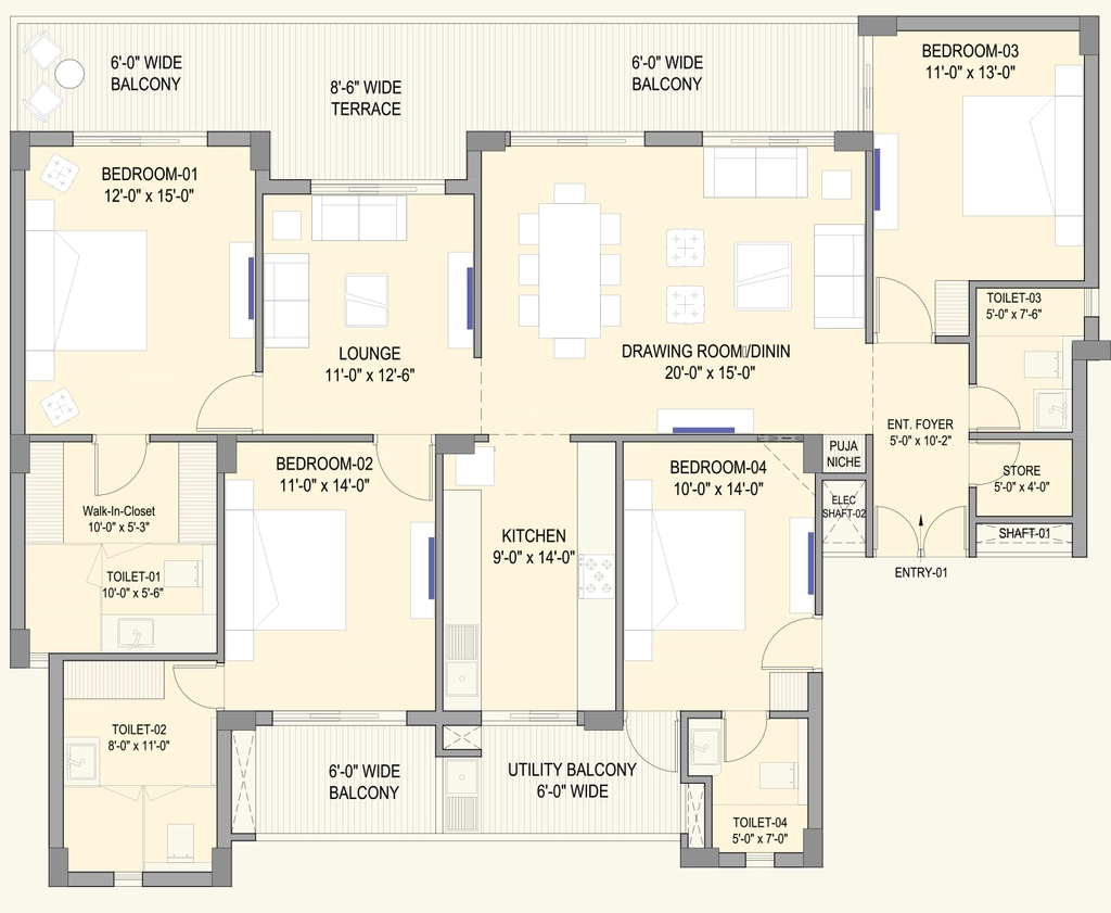 4 BHK Flat in Turnstone The Medallion in Mohali, Chandigarh - Image 911653