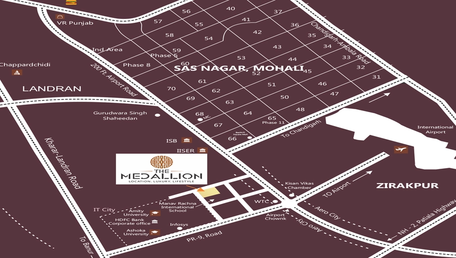 Location of Turnstone The Medallion in Mohali, Chandigarh - Image 388334