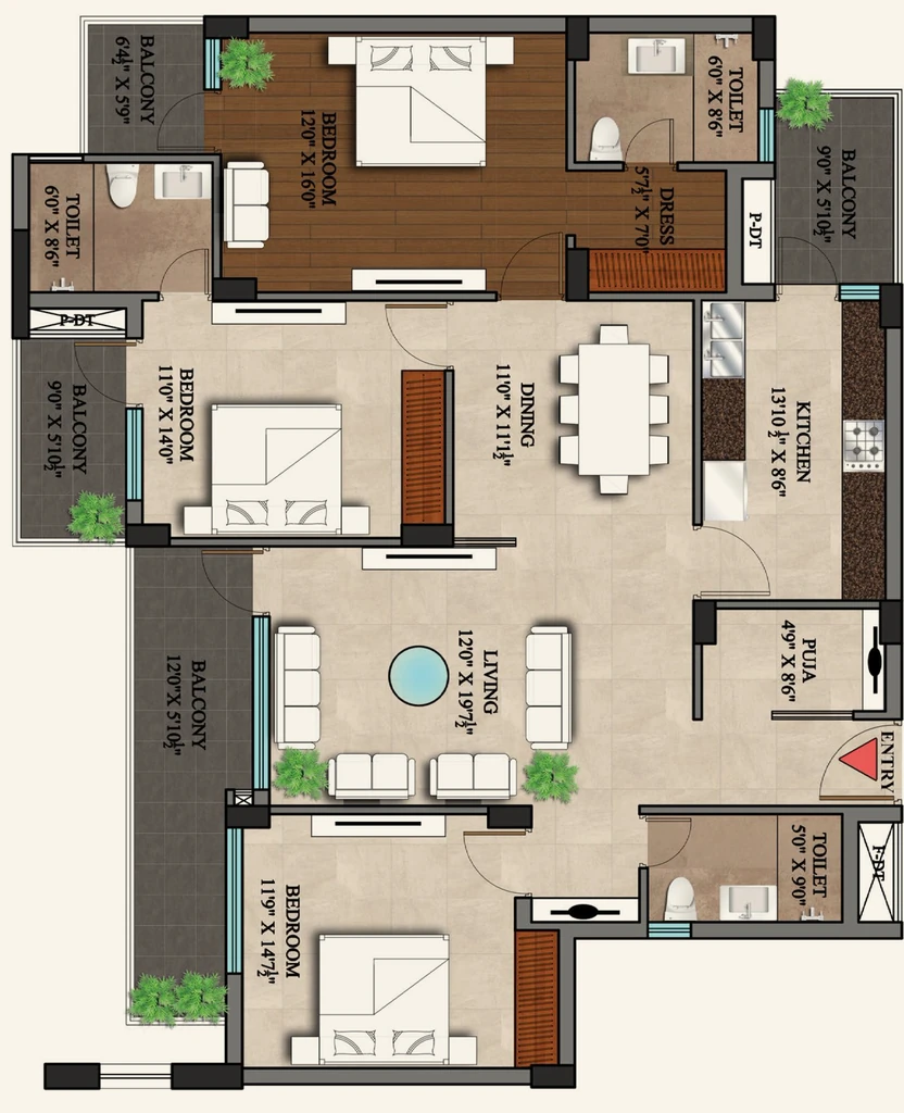 3 BHK Flat in Exotica Homez in Mohali, Chandigarh - Image 911718