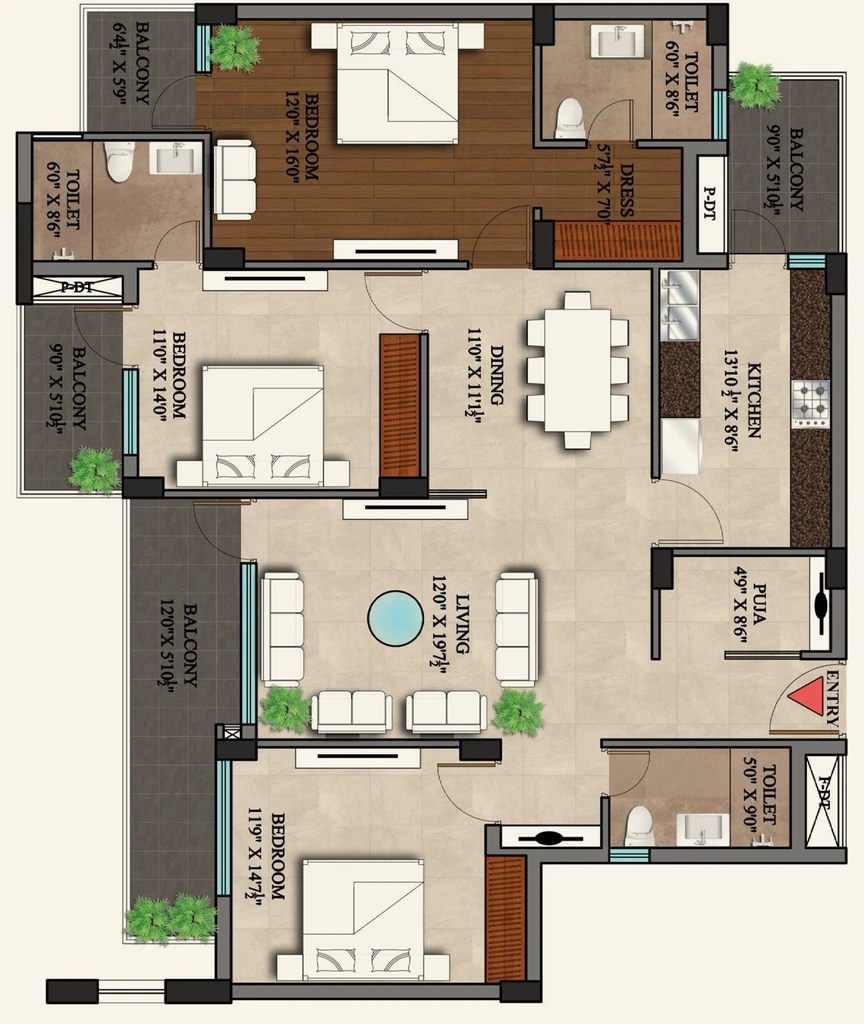 3 BHK Flat in Exotica Homez in Mohali, Chandigarh - Image 911719