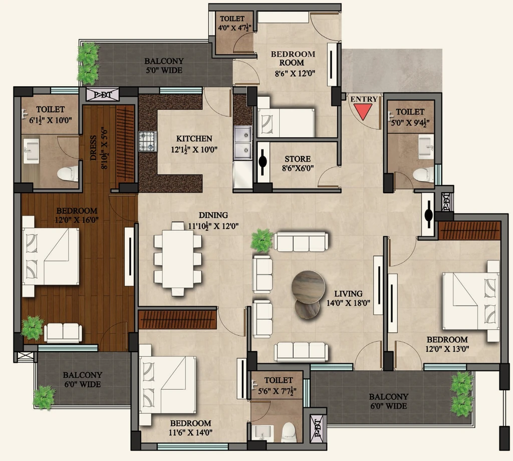 4 BHK Flat in Exotica Homez in Mohali, Chandigarh - Image 911721
