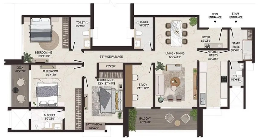 3.5 BHK Flat in Embassy Sky Terraces in Hebbal, Bangalore - Image 919199