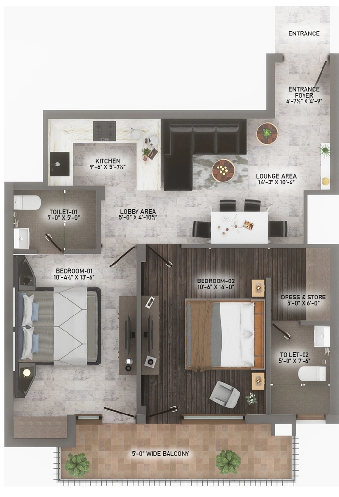 2 BHK Flat in Gillco Palms in Mohali, Chandigarh - Image 911724