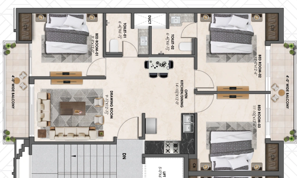 3 BHK Flat in Goyal Golden Avenue in Mohali, Chandigarh - Image 911725