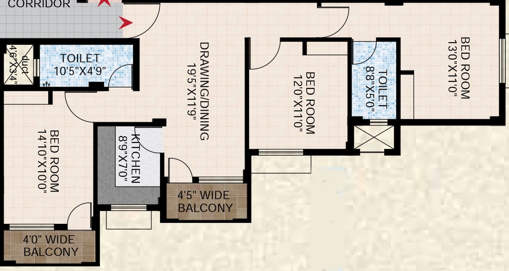 3 BHK Flat in Aastha Castle in Lingipur, Bhubaneswar - Image 911866