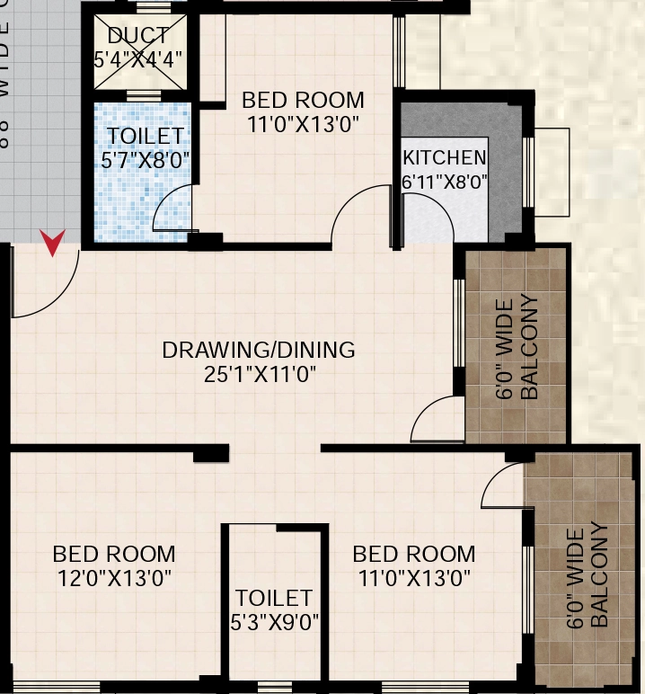 3 BHK Flat in Aastha Castle in Lingipur, Bhubaneswar - Image 911867