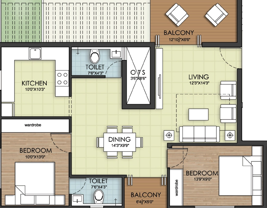 2 BHK Flat in KCS Golden Elephant in Sholinganallur, Chennai - Image 911730