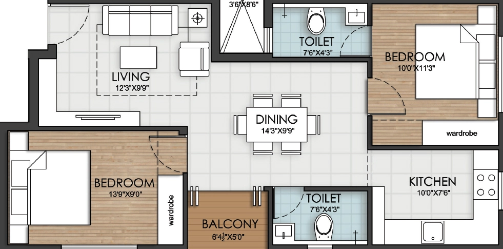 2 BHK Flat in KCS Golden Elephant in Sholinganallur, Chennai - Image 911729